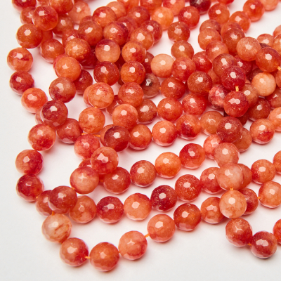 Jadeit kulka fasetowana ognista 11,5mm