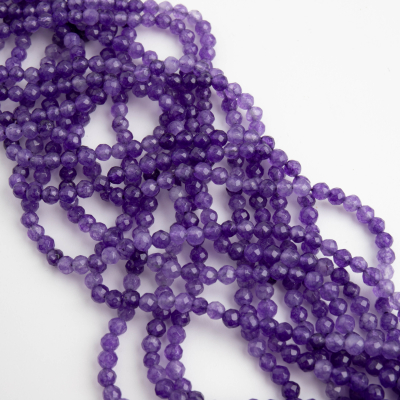 Agat fioletowy kulka fasetowana 3mm