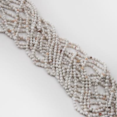 Agat biały kulka fasetowana 4mm