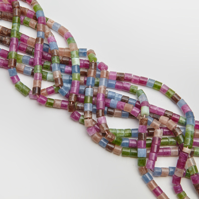 Mix agatów walec gładki 6x6mm