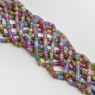 Mix agatów krążek gładki 3x6mm