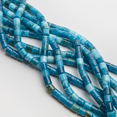 Agat niebieski walec gładki 8x8mm