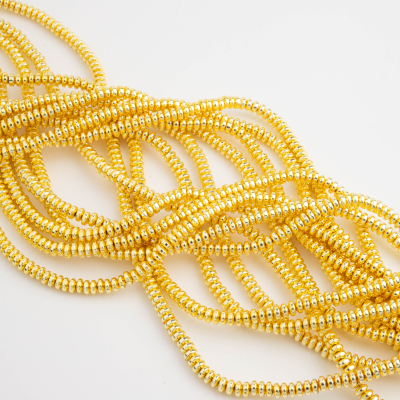 Hematyt platerowany dysk light gold 4x2mm