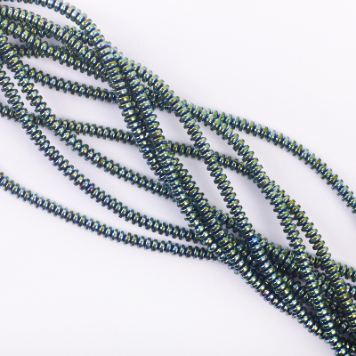 Hematyt platerowany oponka gładka emerald 4x2mm