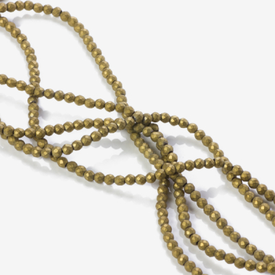 Hematyt platerowany kulka fasetowana mat gold 3mm
