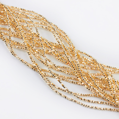 Hematyt platerowany kulka fasetowana 16cut light gold 2,5mm