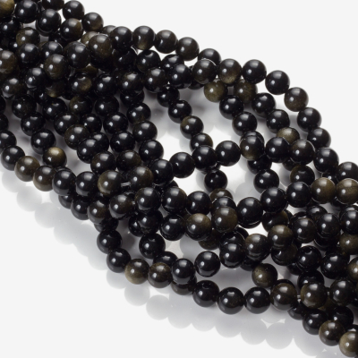 Czarny obsydian kulka gładka 8,5mm