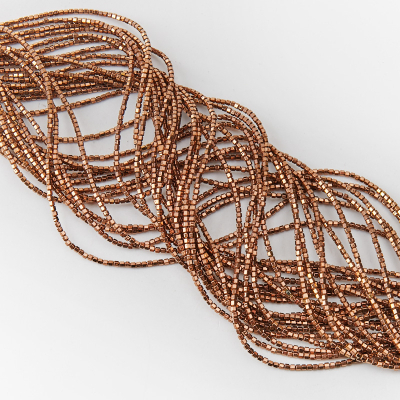 Hematyt przekładka baryłka bronze 2mm