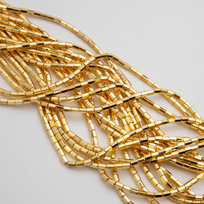 Hematyt walec sześciokątny light gold 6x4mm