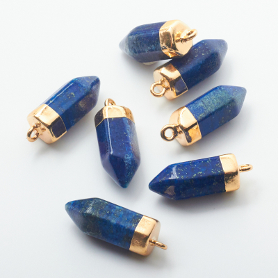 Lapis lazuli zawieszka grot w okuciu 20x21mm