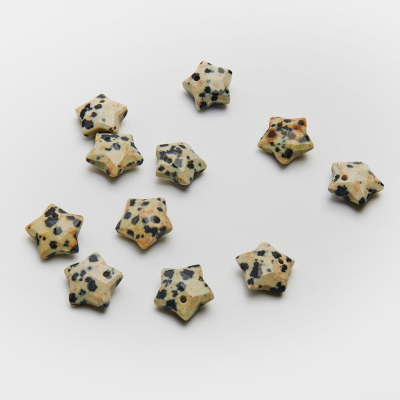 Jaspis dalmatyńczyk gwiazdka fasetowana zawieszka 12mm