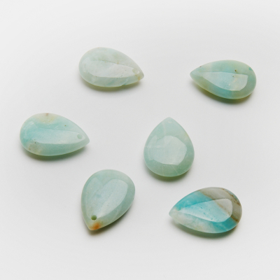 Amazonit łezka gładka zawieszka 25x18mm