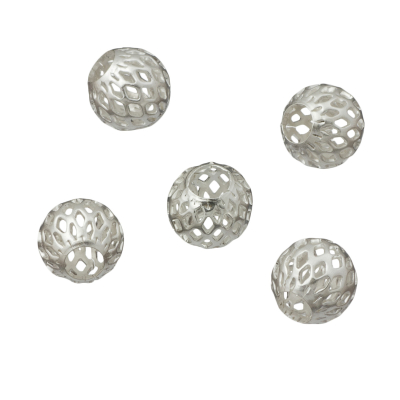Posrebrzane kulki ażurowe 10mm