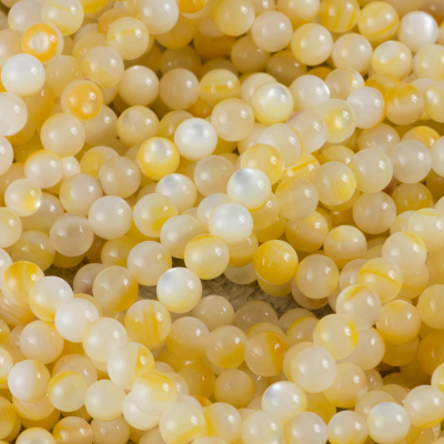 Masa perłowa kulka gładka opalizująca bananowa 6mm