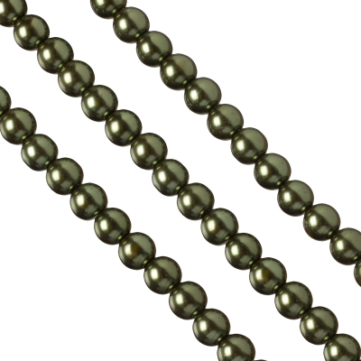 Perły szklane 12mm khaki