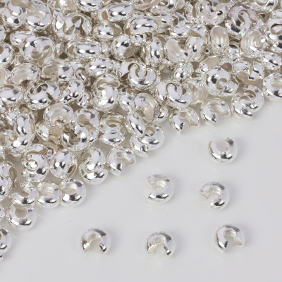 Zaciski crimp cover w kolorze srebrnym 6mm