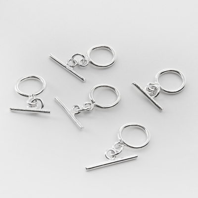 Srebrne zapięcie toggle gładkie AG925 10mm