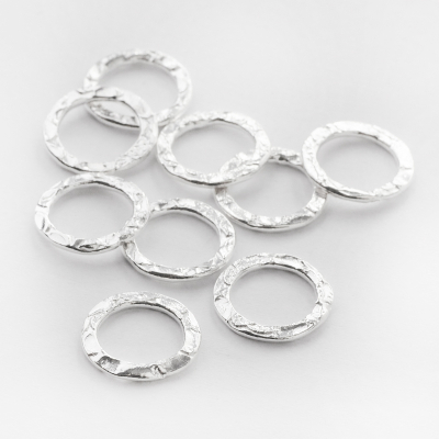 Srebrne k&oacute;łko ozdobne pogniecione AG925 12,5mm