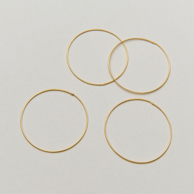 Srebrne kółko lutowane AG925 pozłacane 36,5x0,8mm