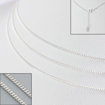 Srebrny łańcuszek pancerka z przedłużką AG925 44cm