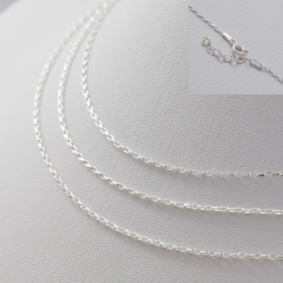 Łańcuszek gotowy ankier prostokątny z przedłużką AG925 45cm