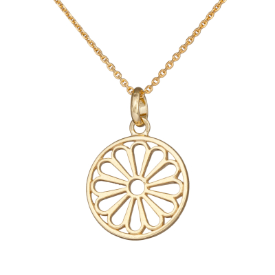 Zawieszka ażurowa strokrotka AG925 pozłacana 17mm
