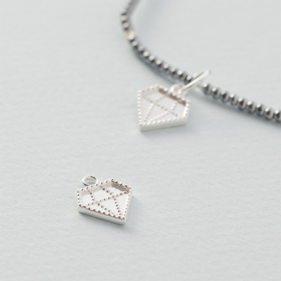 Srebrna zawieszka diament AG925 13,5x10,5mm