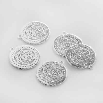 Srebrna ażurowa zawieszka w stylu boho AG925 18,5mm