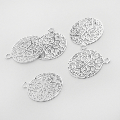 Srebrna zawieszka ornament ażurowy AG925 18mm