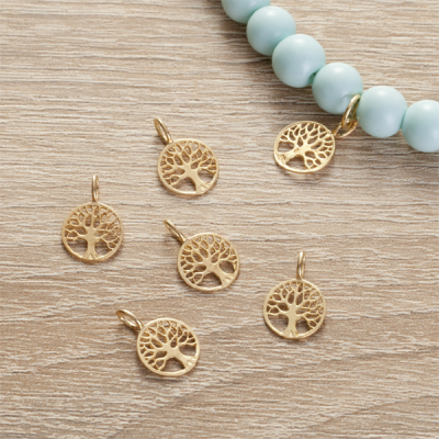 Srebrna zawieszka drzewo rodzinne 9,5mm AG925 pozłacana