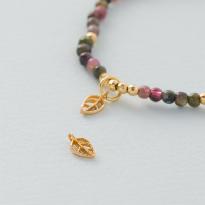 Srebrna zawieszka listek ażurowy AG925 9x4.5mm pozłacana