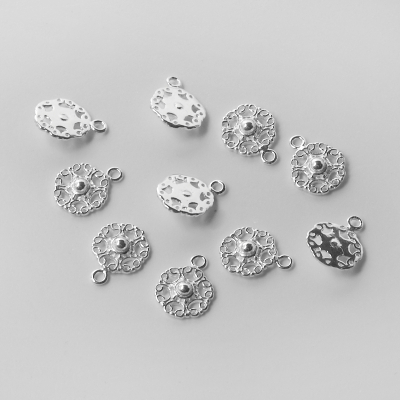 Srebrna zawieszka kwiatek z kuleczką AG925 12mm
