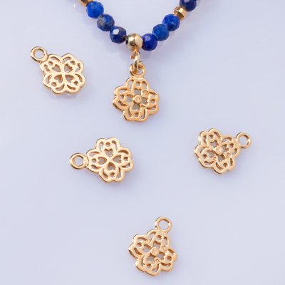 Srebrna zawieszka kwiatek ażurowy AG925 pozłacana 8mm