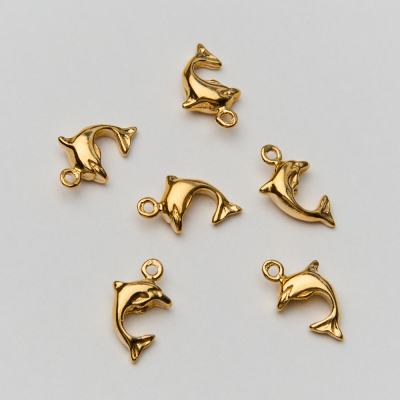 Srebrna zawieszka delfin AG925 pozłacana 13mm