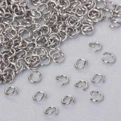 Kółeczka zaciskowe ze stali w kolorze srebrnym chirurgicznej 6x1mm