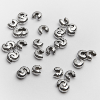 Crimp cover ze stali szlachetnej w kolorze srebrnym 5mm