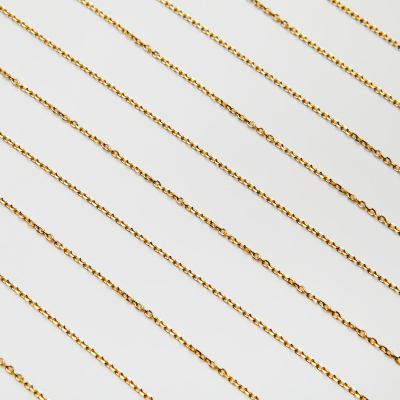 Łańcuszek owal diamentowany ze stali szlachetnej w kolorze złotym 2,5x1,6mm