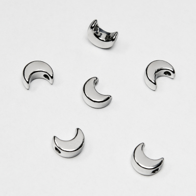 Koralik księżyc ze stali szlachetnej w kolorze srebrnym 8x6,5mm