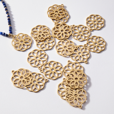 Zawieszka pozłacana ze stali szlachetnej atom 20mm