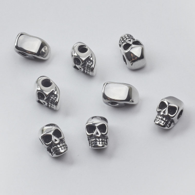 Koralik czaszka do męskich bransoletek ze stali 13x7mm