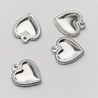 Zawieszka ze stali chirurgicznej serce w ramce w kolorze srebrnym 14,5mm