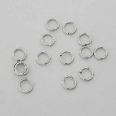 Kółeczka zaciskowe z mosiądzu w kolorze srebrnym 6x0,9mm
