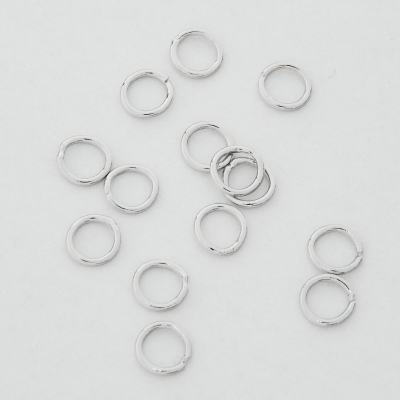 Kółeczka zamknięte z mosiądzu w kolorze srebrnym 6x0.8mm