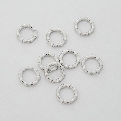 Kółeczko ozdobne z mosiądzu w kolorze srebrnym 8mm