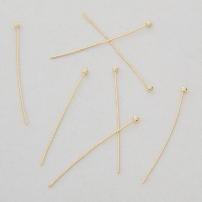 Szpilki z okrągłą główką z mosiądzu w kolorze złotym 30x0,5mm