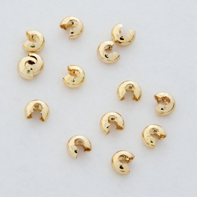 Crimp cover do chowania supełków i zacisków z mosiądzu w kolorze złotym 3mm