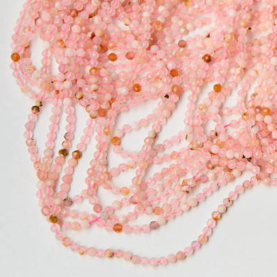Agat sakura kulka fasetowana 3mm