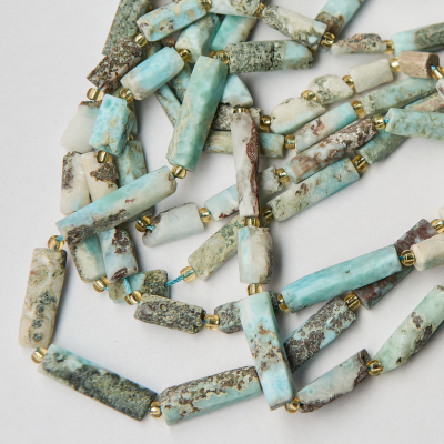 Larimar słupek ciosany 7x15mm