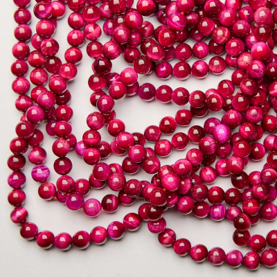 Różowe tygrysie oko kulka gładka 8,5mm