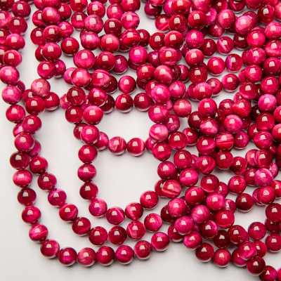 Różowe tygrysie oko kulka gładka 10,5mm